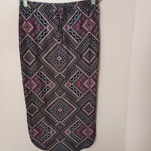 Bobbie Brooks Geometric Beach Cover Up Maxi Skirt Boho Travel Resort Cottagecore